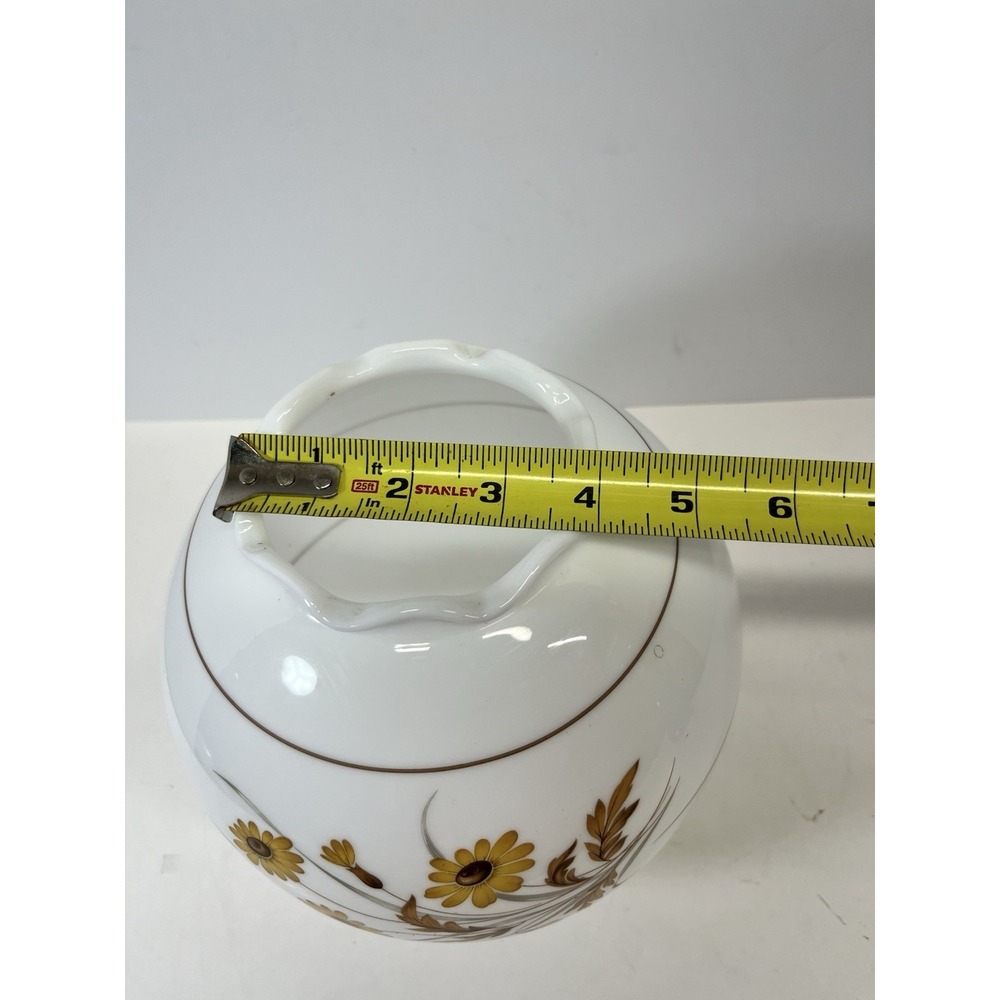 Vintage GWTW SUNFLOWER Transfer On White GLASS Globe 3.75" Slip Fitter - Picture 8 of 8